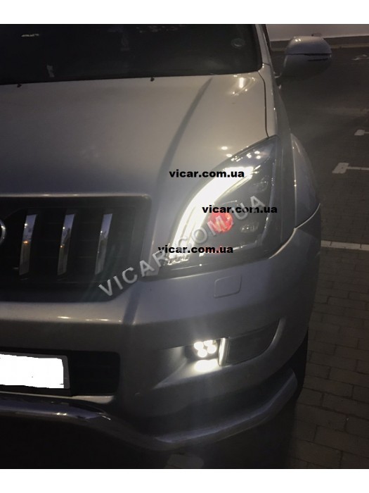 Передние фары c линзами Toyota Prado 120